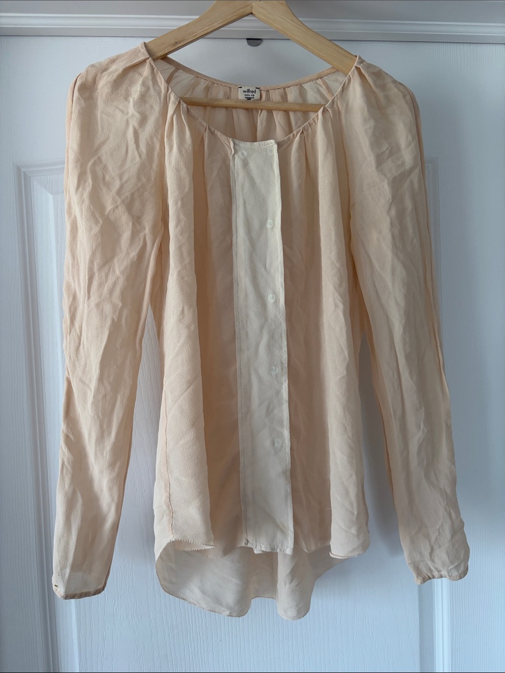 Wilfred Sheer Blouse in Peachy Nude